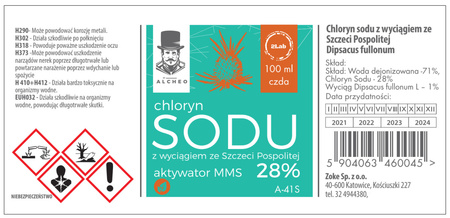 Chloryn sodu MMS z wyciągiem ze szczeci pospolitej.100 ml.