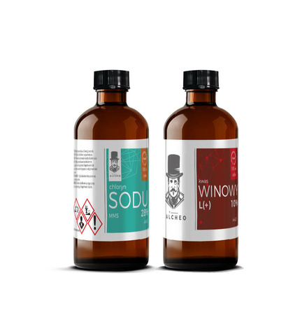 MMS -Chloryn Sodu 28% +Kwas Winowy 10%. 2x100 ml. Dr Alcheo