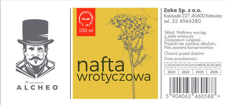 Nafta wrotyczowa. Nafta z wyciągiem z wrotycza. 100ml