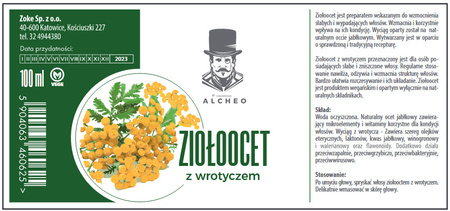 Ziołoocet do pielęgnacji włosów. Z wrotyczem. 100ml