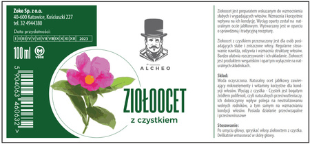 Ziołoocet do pielęgnacji włosów. Z czystkiem. 100ml