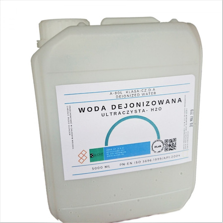 Woda dejonizowana - Ultraczysta. 5000 ml