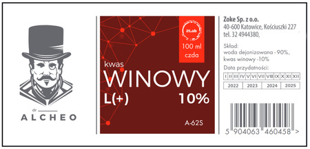 Kwas winowy L+ 10%. Czda - 100ml