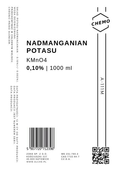 Nadmanganian potasu 0,10%. 1000 ml