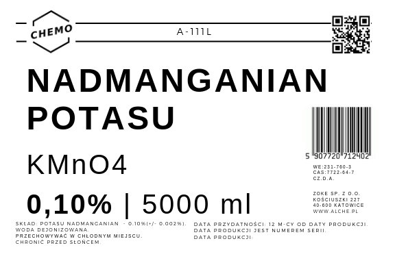 Nadmanganian potasu 0,100%. 5000 ml